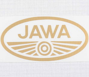 Sticker logo Jawa 100x50mm - golden (Jawa) / 