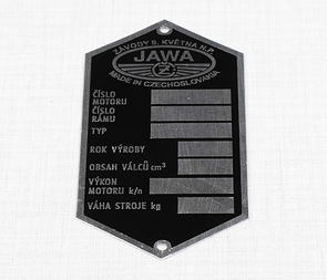 Type plate - etched (Jawa-CZ Kyvacka) / 