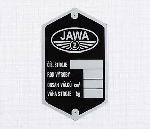 Type plate, logo CZ - printed (Jawa 250 350 Perak) / 