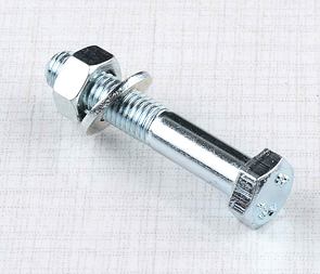 Bolt of rear shock M7x40mm with nut, washer (Jawa 250 350 Perak) / 