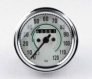 Speedometer 120 km/h - green lines (Jawa CZ 250 350 Kyvacka) / 