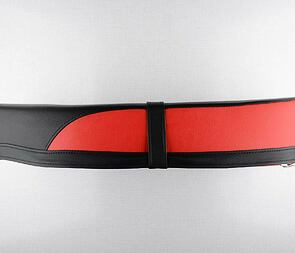 Seat black / bright red side - flat (Jawa CZ 250 350 Panelka) / 