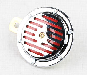 Electric horn 12V d100mm - red (Jawa CZ 125 175 250 350 Panelka) / Electric horn 12V d100mm - red (Jawa CZ 125 175 250 350 Panelka) /