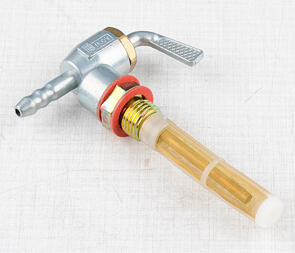 Fuel tap M14 x 1.5  Jikov - sideways outlet (Jawa CZ 125 175 250 350 Kyvacka) /  Fuel tap M14 x 1.5  Jikov - sideways outlet (Jawa CZ 125 175 250 350 Kyvacka) /