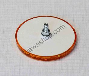 Circle reflector 62mm with bolt - yellow (Jawa CZ 125 175 250 350) / 