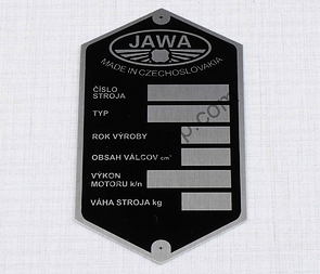 Type plate - printed (Jawa 50 Pionyr) / 