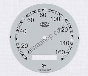 Speedometer plate 160kmh - silver Jawa-CZ (Jawa 500 ohc) / 
