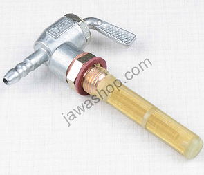 Fuel tap M14 x 1.5  Jikov - sideways outlet (Jawa CZ 125 175 250 350 Kyvacka) / 