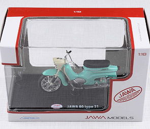 1:18 scale model Jawa 50 Pionyr type 21 - TURQUOISE / 