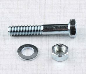 Bolt of rear shock M7x40mm with nut, washer (Jawa 250 350 Perak) / 