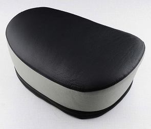 Seat black / grey (leather) (Jawa 50 Pionyr 555) / 