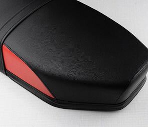 Seat black / bright red side - flat (Jawa CZ 250 350 Panelka) / 