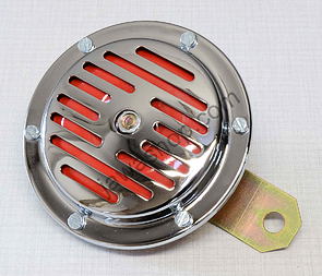 Electric horn 6V - red 100mm (Jawa CZ 250 350 Panelka) / Electric horn 6V - red 100mm (Jawa CZ 250 350 Panelka) /