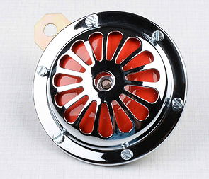 Electric horn 12V d100mm - red (Jawa CZ 125 150 250 350 Perak) / 