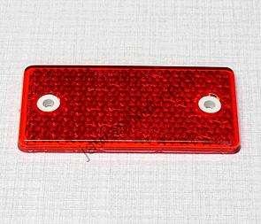 Square reflector 95x45mm with holes - red (Jawa CZ 125 175 250 350) / 