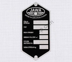 Type plate - printed (Jawa 50 Pionyr) / 