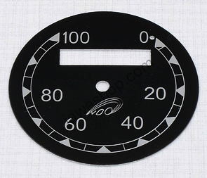 Speedometer plate 100kmh - black VDO (CZ 125 150 B C T) / 