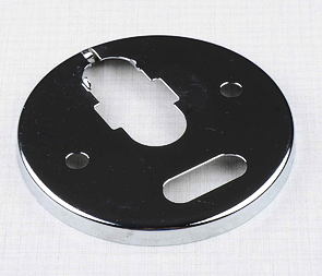 Bottom of speedo / tachometer cover - chrome (Jawa 350 634 638 639) / 