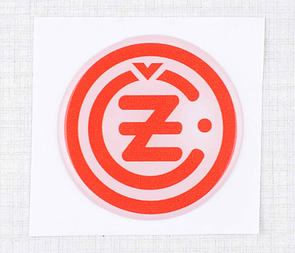 Sticker "CZ" 50mm - white / red (3D) (CZ 125 175 250 350) / 