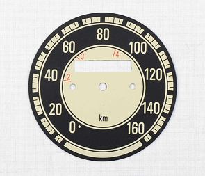 Speedometer plate 160kmh - black (Jawa 500 ohc) / 