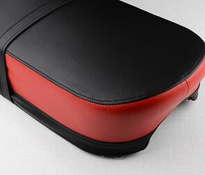 Seat black / bright red side - flat (Jawa CZ 250 350 Panelka) / 