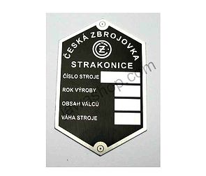 Type plate - printed (CZ 125,150 B,T,C) / Type plate - printed (CZ 125,150 B,T,C) /