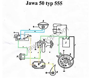 Electro cables set (Jawa 50 Pionyr 555) / 