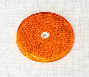 Circle reflector 62mm with hole - yellow (Jawa CZ 125 175 250 350) / 