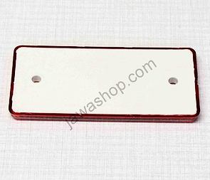 Square reflector 95x45mm with holes - red (Jawa CZ 125 175 250 350) / 