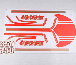 Sticker set Cezet 350 - red / golden (CZ 472) / 