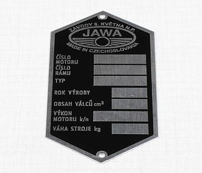 Type plate - etched (Jawa 250 350 Panelka) / 