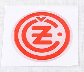 Sticker "CZ" 50mm - white / red (3D) (CZ 125 175 250 350) / 