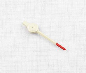 Needle of speedometer - white / red (Jawa CZ 125 175 250 350) / 