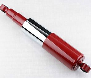 Rear shock - red / chrome cover (CZE) (Jawa 350 634 638 639 640) / 