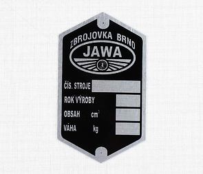Type plate, Zbrojovka Brno - printed (Jawa 250 350 Perak) / 