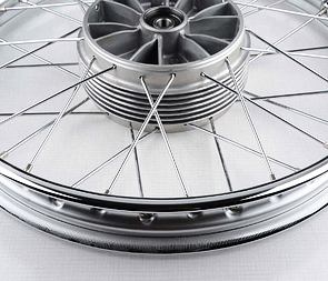 Wheel 19" x 1.85 complete - Chrome spokes (Jawa Sport) / 