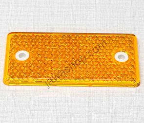 Square reflector 95x45mm with holes - yellow (Jawa CZ 125 175 250 350) / 