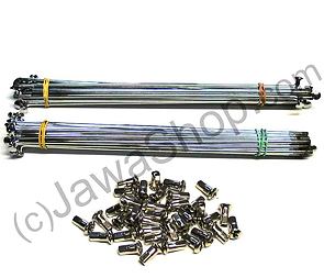 16" Front wheel spoke with nipple set (Zn) (Jawa 50 Pionyr 550) / 16" Front wheel spoke with nipple set (Zn) (Jawa 50 Pionyr 550) /