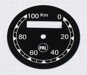 Speedometer plate 100kmh - black PAL (CZ 125 150 B C T) / 