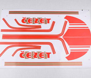 Sticker set Cezet 350 - red / golden (CZ 472) / 