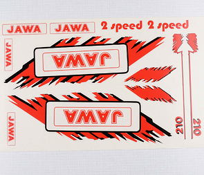 Sticker set JAWA - red (Jawa 50 Babetta 210) / 