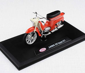 1:18 scale model Jawa 50 Pionyr type 21 - LIGHT RED / 