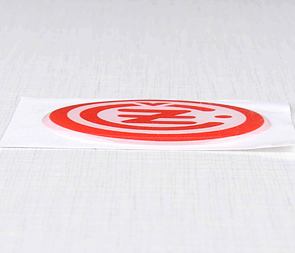 Sticker "CZ" 50mm - white / red (3D) (CZ 125 175 250 350) / 