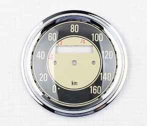 Glass of speedometer 160 km/h with frame (Jawa 500 ohc) / 