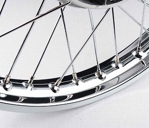 Wheel 19" x 1.85 complete - Chrome spokes (Jawa Sport) / 