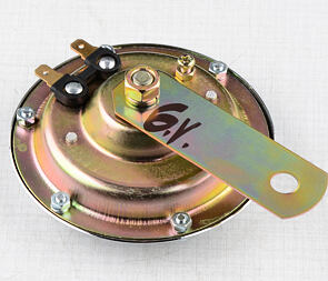 Electric horn 6V d100mm - black (Jawa 634) / 