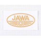 Sticker logo Jawa 70x35mm - white / golden (3D) (Jawa) / 