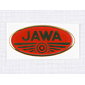 Sticker logo Jawa 67x33mm - red / golden (3D) (Jawa) / 