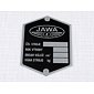 Type plate, logo CZ - printed (Jawa 250 350 Perak) / 