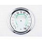 Glass of speedometer 140 km/h with frame - green (Jawa 350 Kyvacka) / 